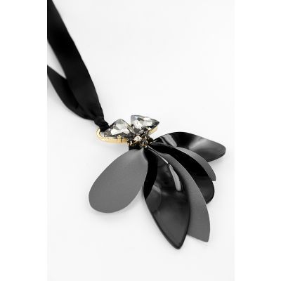 Black Ribbon Showstopper Necklace