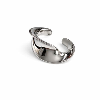 Sculpted Wave Cuff in Silver