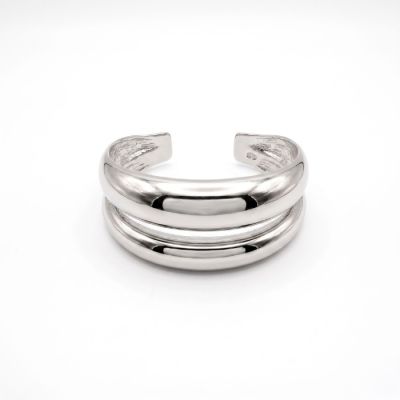 Bold Dome Cuff Bracelet in Silver