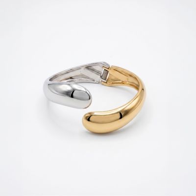 Two-Tone Hinged Cuff Bracelet