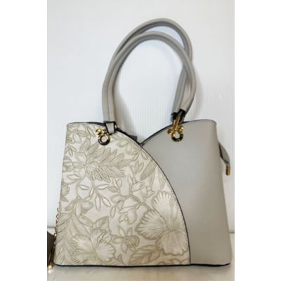 Tulip-Style Handbag in Light Grey