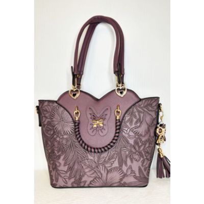 Small Scalloped Butterfly Handbag in Purple