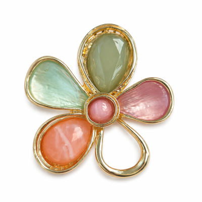 Petal Glow Flower Brooch in Multi