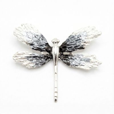 Silver Whisper Dragonfly Brooch-BK