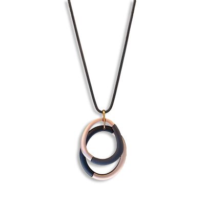 Double Two-Tone Oval Necklace in Gold