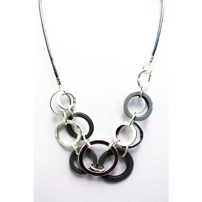 Multi Ring Necklace in Silver