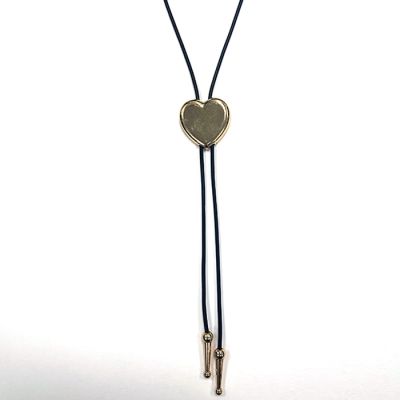 Heart Bolo Tie Necklace in Gold