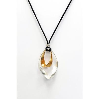 Oblong Matte Necklace in 2-Tone