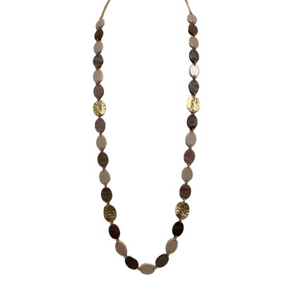 Oval Link Necklace in Pink