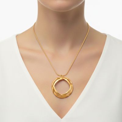 Circular Braid Necklace in Gold