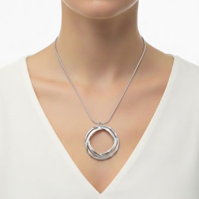 Circular Braid Necklace in Silver