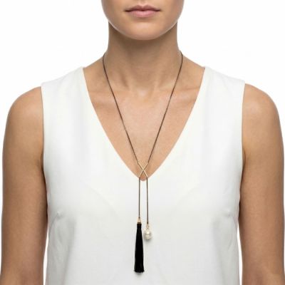 Midnight Pearl Lariat
