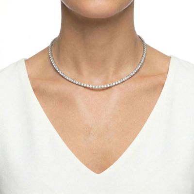Crystal Flex Collar Necklace in Silver