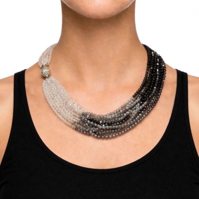 Gilded Ombre Tassel Necklace in Black