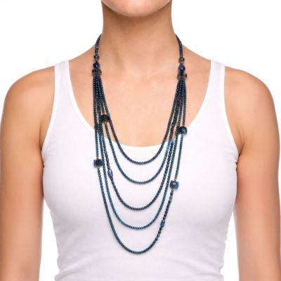 Cascade Necklace in Navy