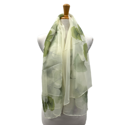 Misty Leaf Silk-Feel Scarf