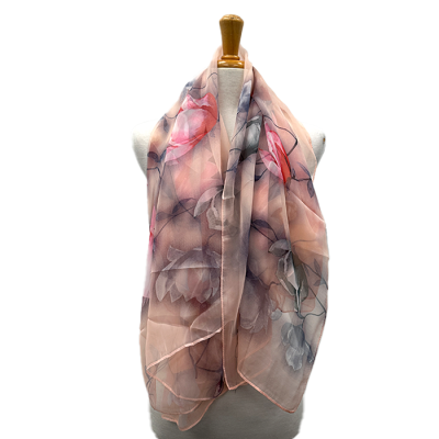 Blush Bloom Silk-Feel Scarf