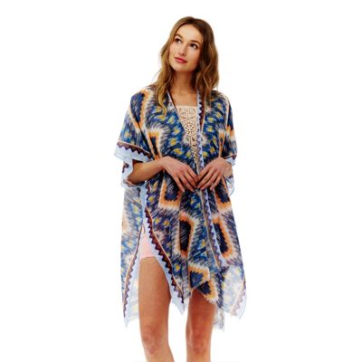 Printed Kimono in Denim-DN