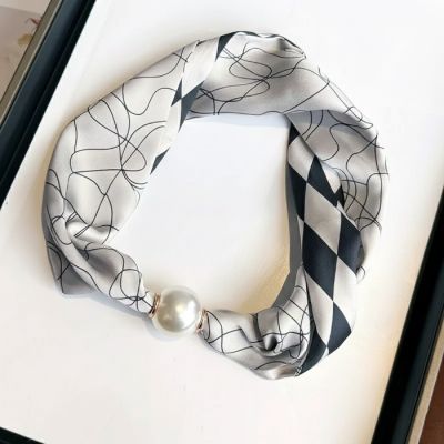 Silver Sketch Magnetic Scarf-OS