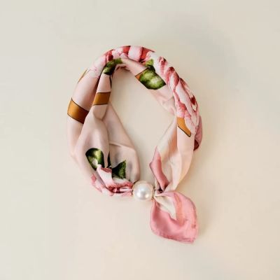 Magnetic Pearl Bloom Scarf in Pink-OS