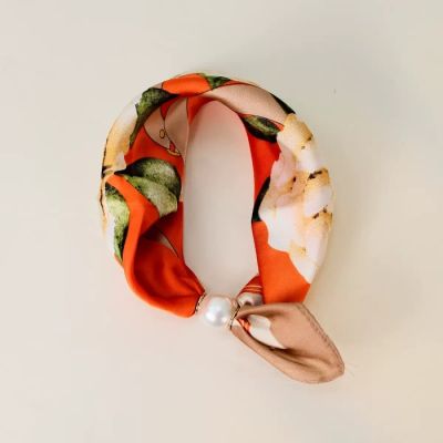 Magnetic Pearl Bloom Scarf in Orange