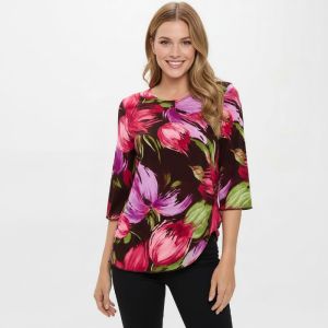 Floral Slinky Merrow Top in Multi