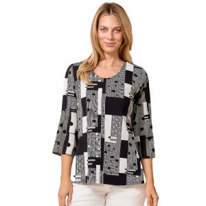 Venechia Pleated Top in Black and White