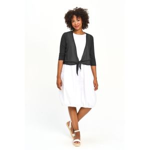 Lightweight Tie-Front Shoulder Cover in Black