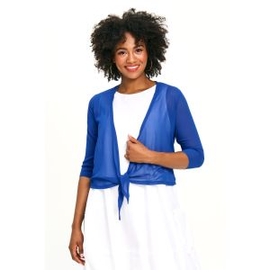 Lightweight Tie-Front Shoulder Cover in Royal