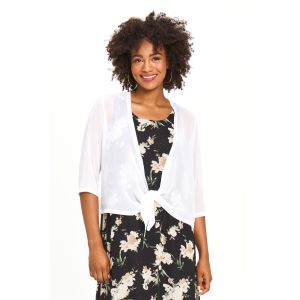 Lightweight Tie-Front Shoulder Cover in Ivory