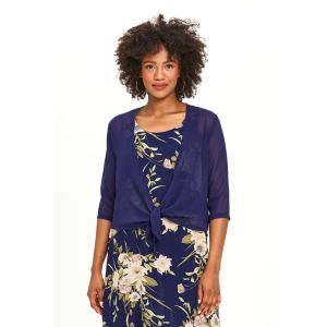 Lightweight Tie-Front Shoulder Cover in Navy