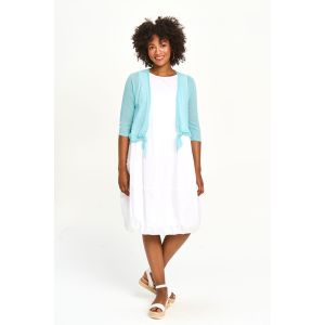 Lightweight Tie-Front Shoulder Cover in Turquoise