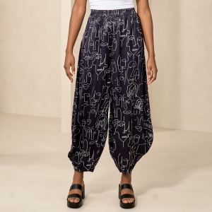 Many Faces Harem Pant in Black & White