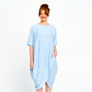 Tulip Hem Dress in Sky
