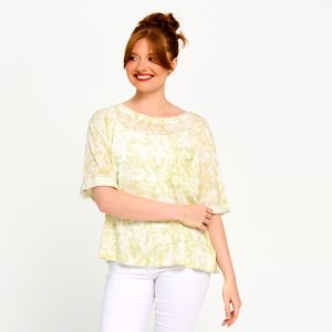 Short Sleeve Printed Top in Green