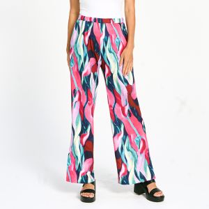 Printed Wide Leg Pant in Pink