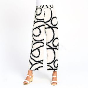 Swirl Print Cropped Pant in Ivory