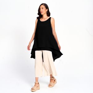 High Flow Double Layered Top in Black