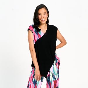 Printed Cap Sleeve Top in Pink