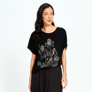Midnight Rhinestone Garden Top