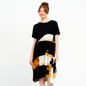 Patterned Oversize Dress in Orange