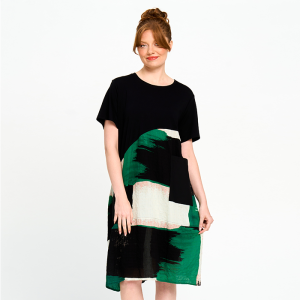 Patterned Oversize Dress in Teal