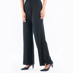 Elastic-Waist Palazzo Pant in Black