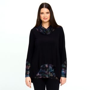 Peekaboo Print Tunic Sweater in Blue