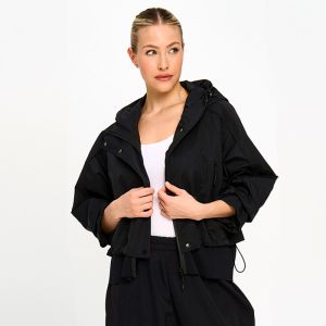 Bomber Jacket with Hoody in Black