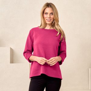 Quilted Two Piece Sweater Top in Fuchsia