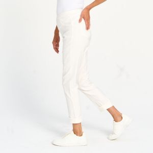 Stretch Faux Denim Pant in Ivory