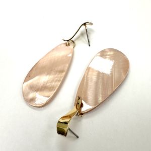 Flat Teardrop Earrings in Pink