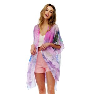 Multi-Printed Kimono in Pink