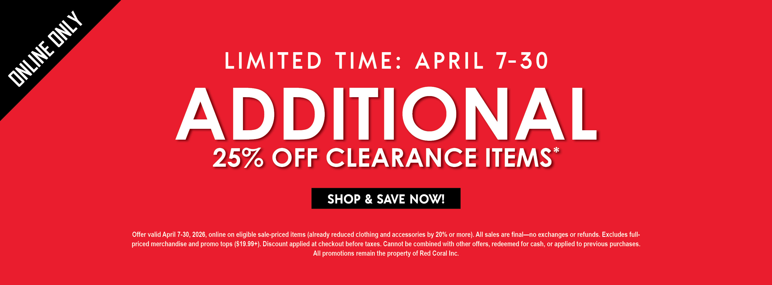 Additional 25 off Sale